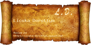 Licska Dorottya névjegykártya